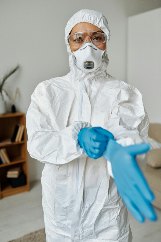 woman wearing protective gear