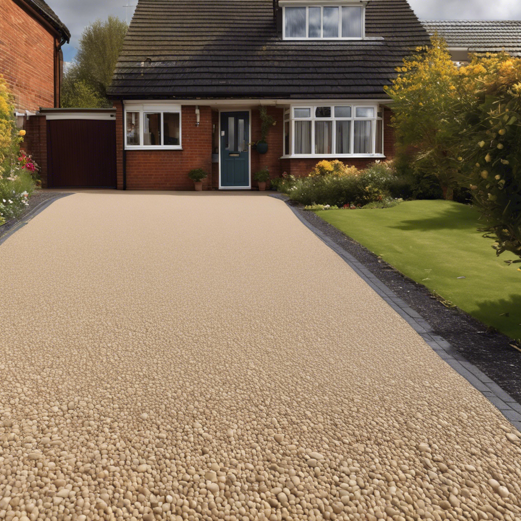 a resin driveway in front of a home