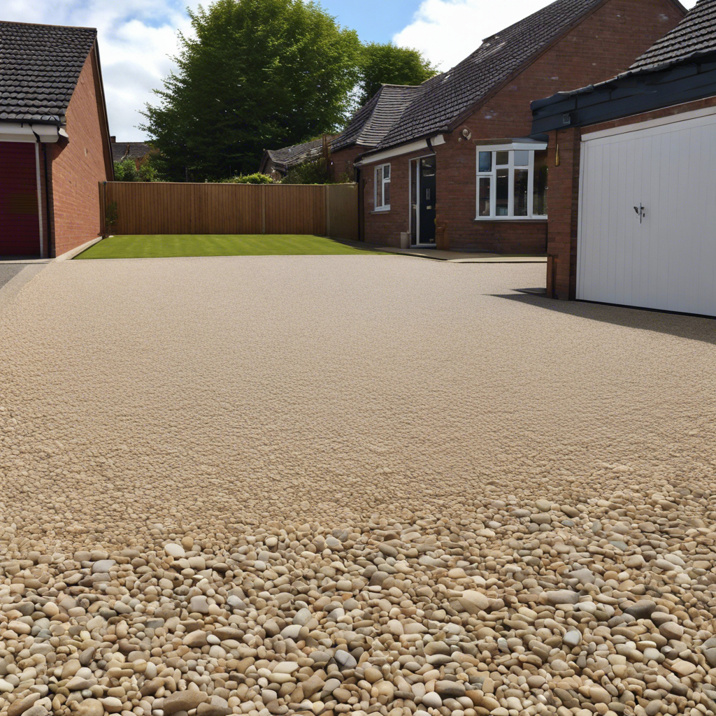 Resin driveway showing the different sizes of stone