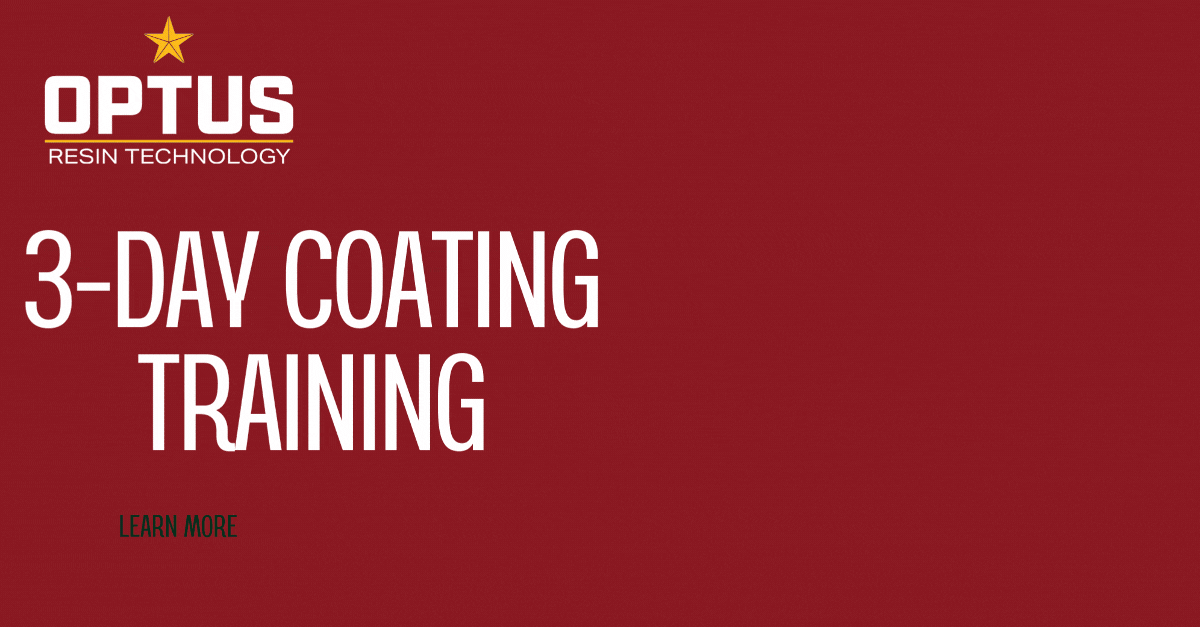 Optus Resin Technology Master Epoxy & Polyaspartic Coating 3-Day Training Advertisement