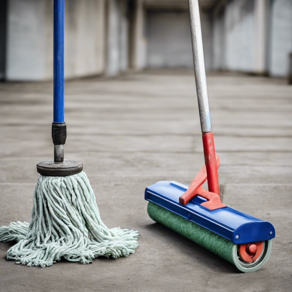 roller and a mop